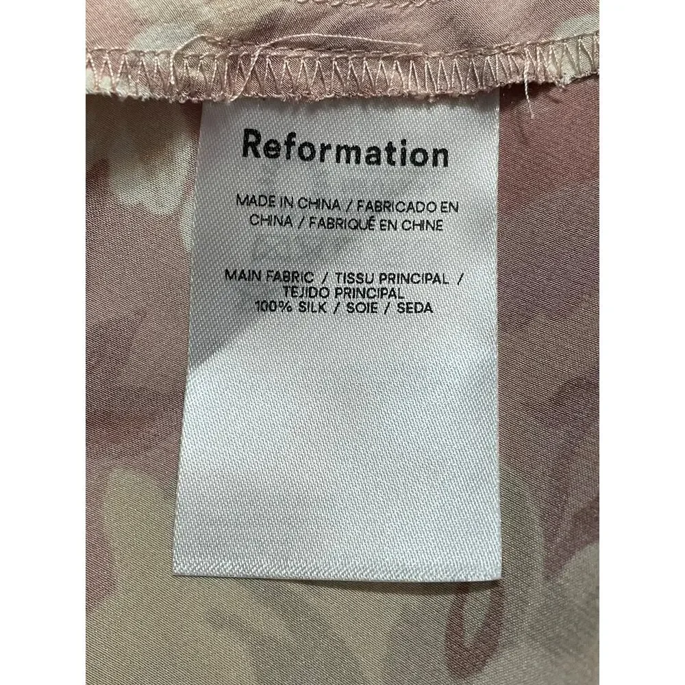 NWT- Reformation Silk Floral Casette Dress - Picture 4 of 6